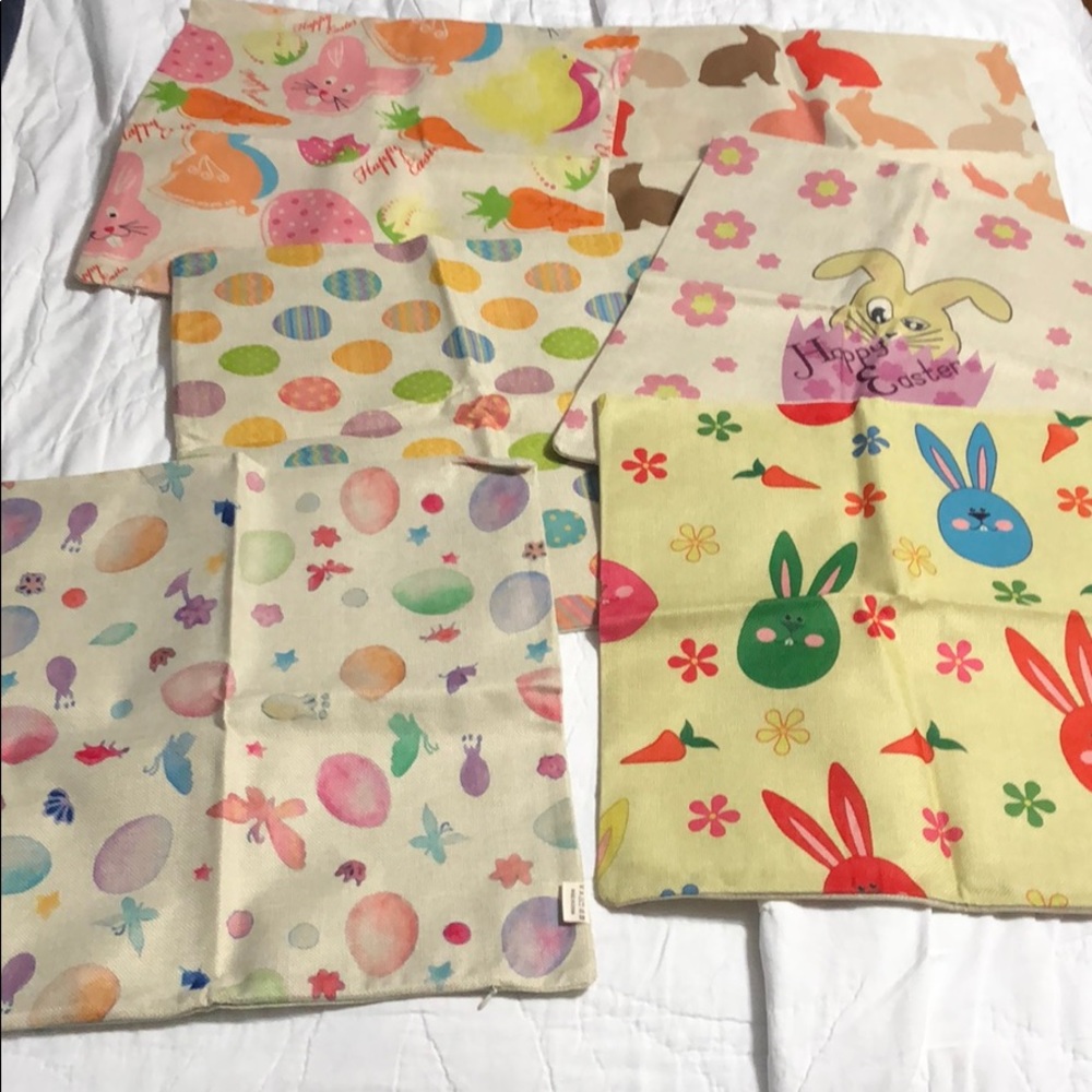 NEW. 6 EASTER theme pillow covers. 17 x 17